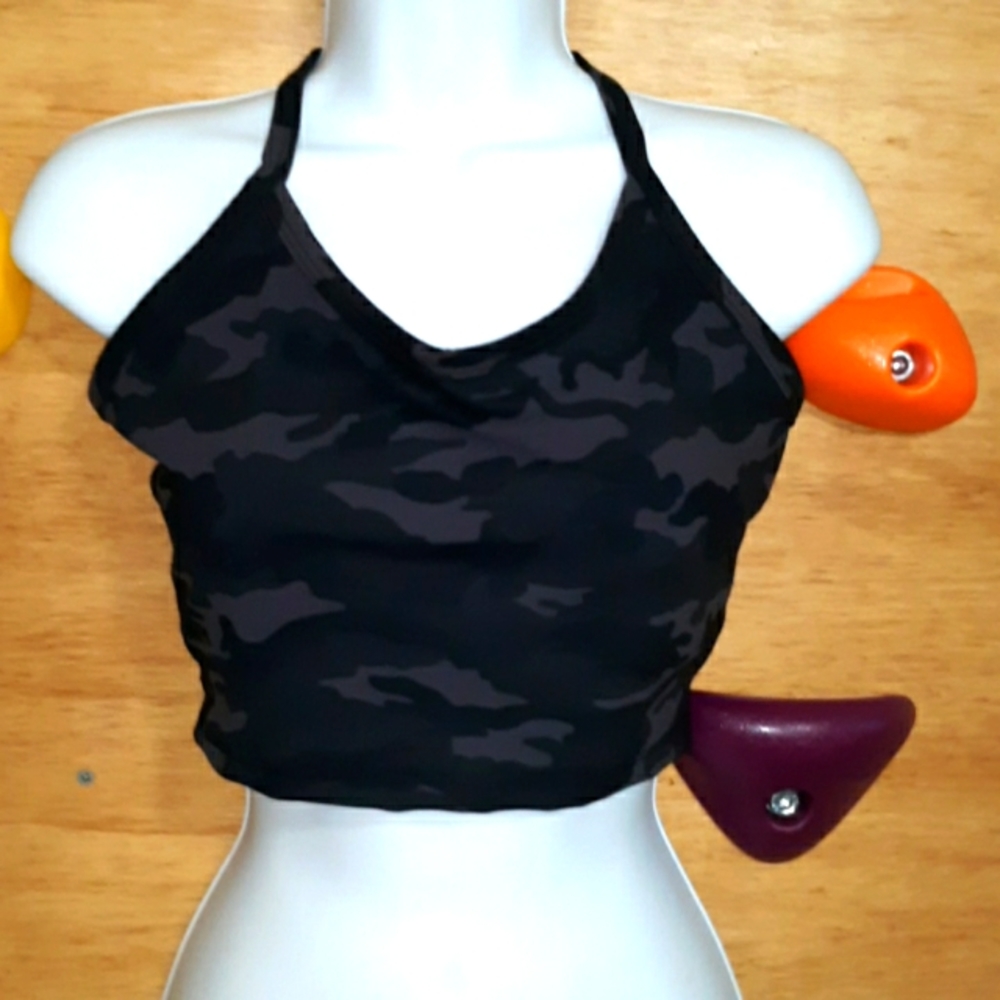 M Black Camo Sports Bra Yoga Top